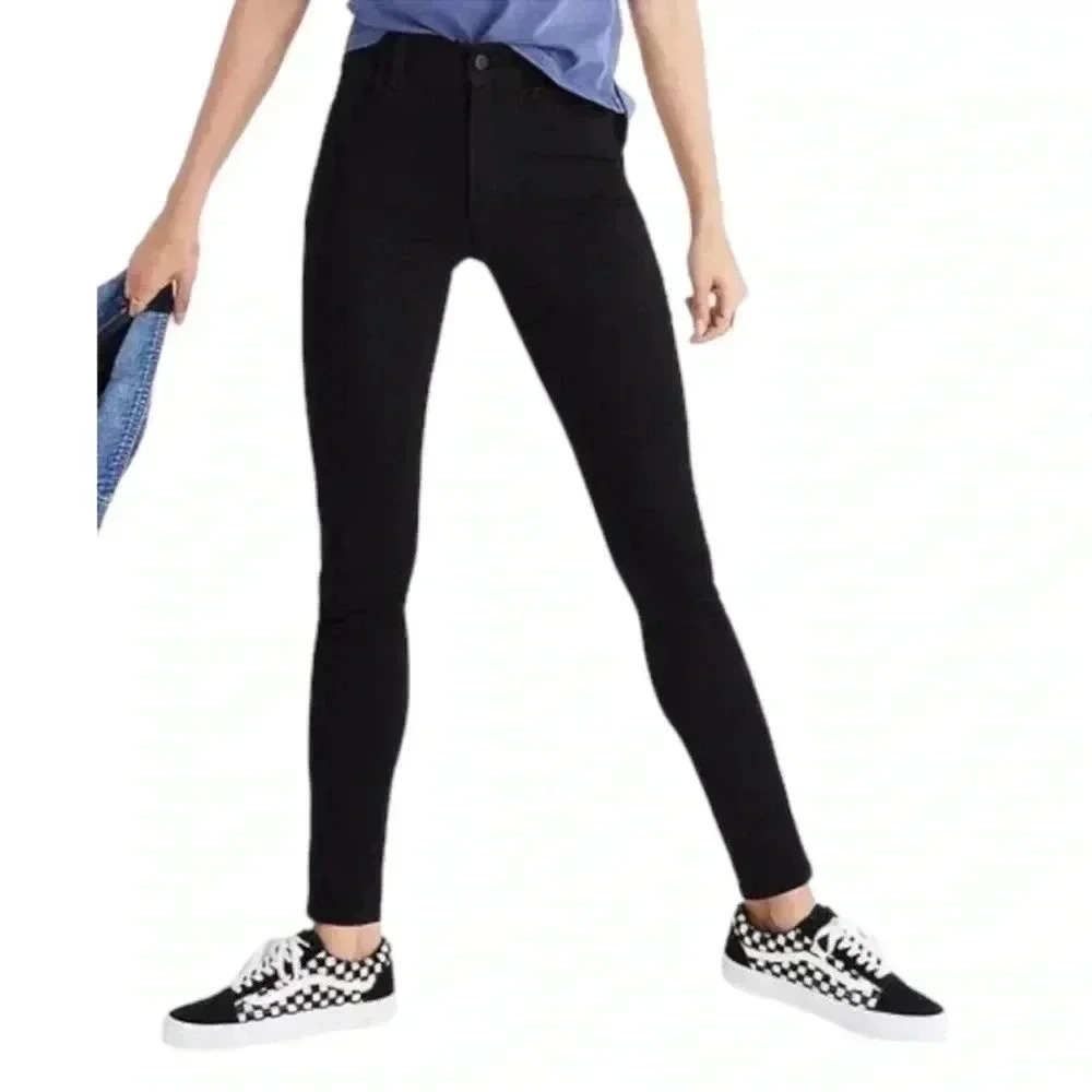 Madewell Roadtripper Skinny  Black Stretch High Rise Denim Jeans Size 28